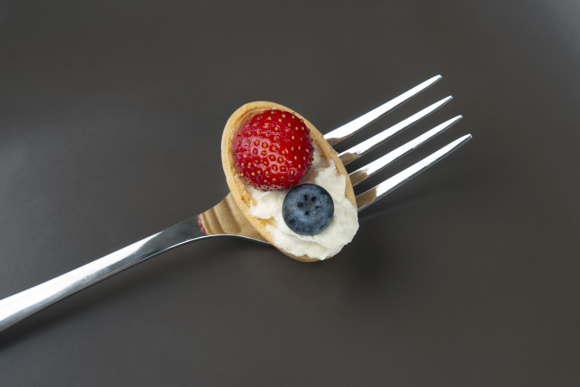 Close up of plated dessert with spoon